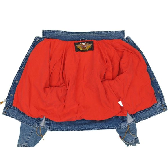 90s Vintage Harley Davidson Motorcycle Jean Jacket - Picture 3 of 4